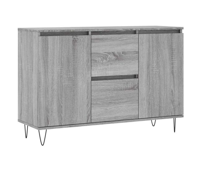 Aparador - mueble de almacenamiento de madera de ingeniería gris sonoma 101,5x35x70 cm es3394
