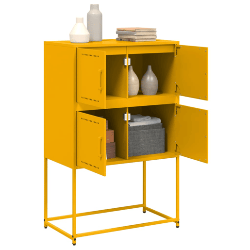 Aparador - Bufete - Móvei de apoio 68,5x38,5x107 cm aço amarelo mostarda pt2183