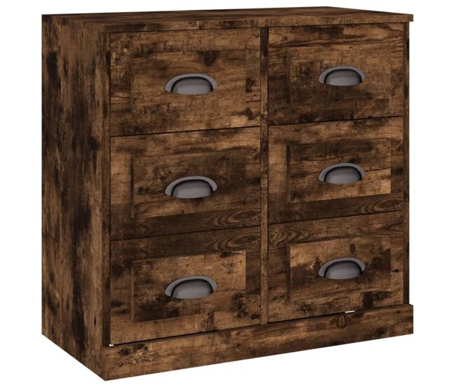 Aparador - mueble de almacenamiento de madera contrachapada roble ahumado 70x35,5x67,5 cm es3015