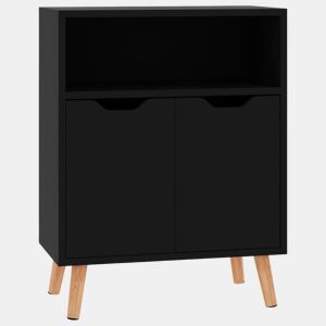 Aparador - Bufete - Móvei de apoio 60x30x72 cm derivados de madeira preto brilhante pt3567