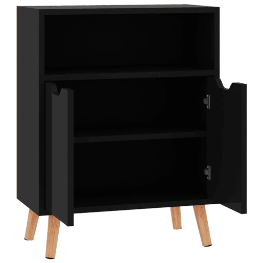 Aparador - Bufete - Móvei de apoio 60x30x72 cm derivados de madeira preto brilhante pt3567