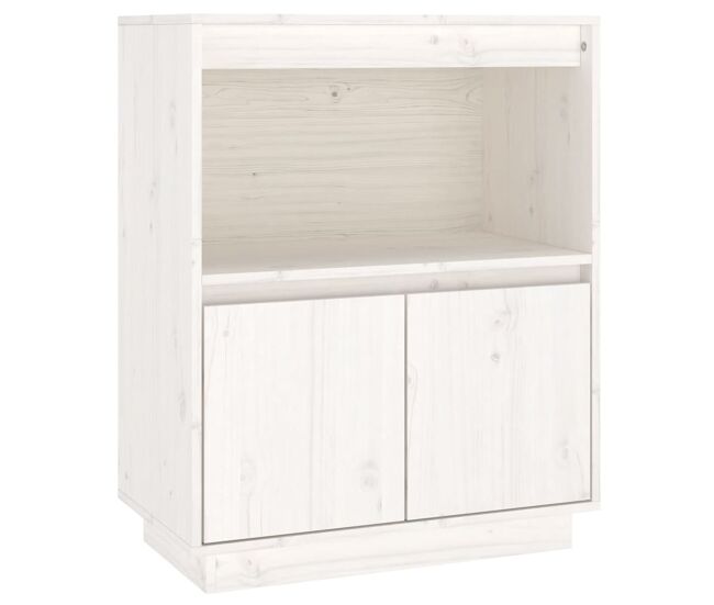 Aparador - mueble de almacenamiento de madera maciza de pino blanco 60x34x75 cm es3947