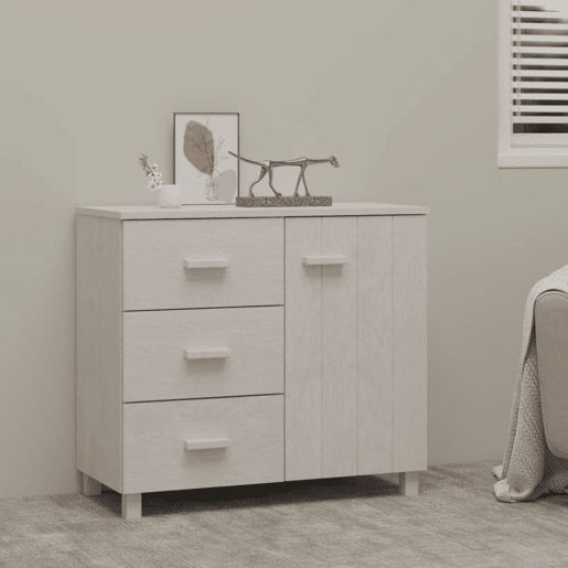 Aparador - Bufete - Móvei de apoio HAMAR 90x40x80 cm pinho maciço branco pt4112