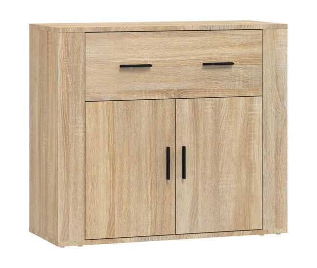 Aparador - mueble de almacenamiento madera contrachapada color roble sonoma 80x33x70 cm es4309
