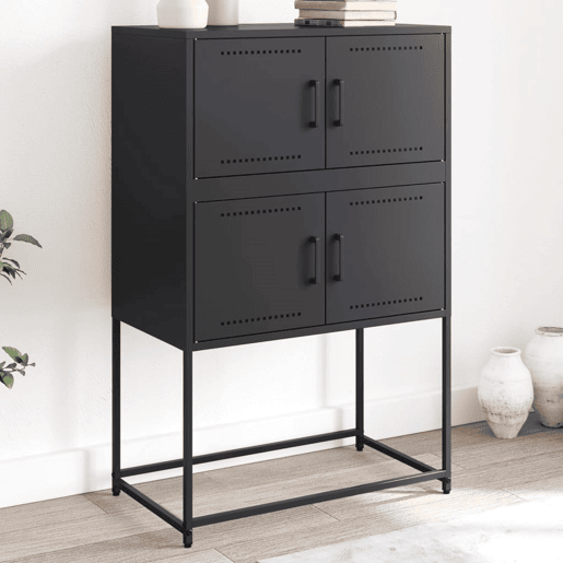 Aparador - Bufete - Móvei de apoio 68,5x38,5x107 cm aço preto pt2338