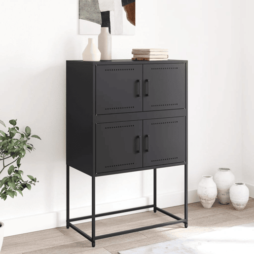 Aparador - Bufete - Móvei de apoio 68,5x38,5x107 cm aço preto pt2338