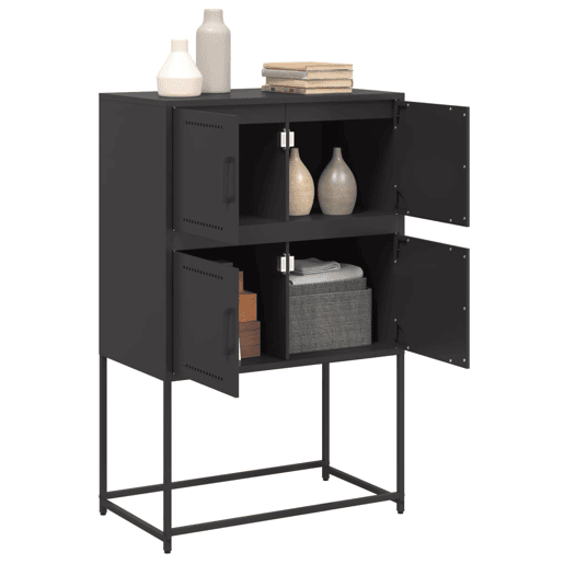 Aparador - Bufete - Móvei de apoio 68,5x38,5x107 cm aço preto pt2338