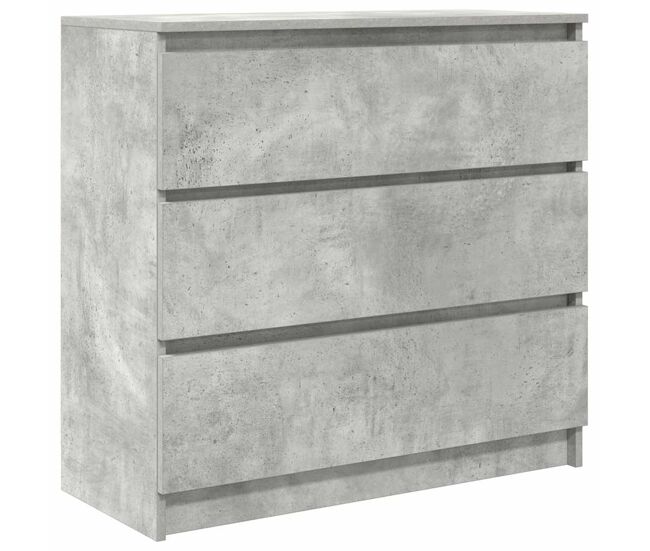 Aparador - mueble de almacenamiento de madera de ingeniería gris hormigón 80x35x76 cm es3363