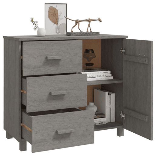 Aparador - Bufete - Móvei de apoio HAMAR 90x40x80 cm pinho maciço cinza-claro pt4115
