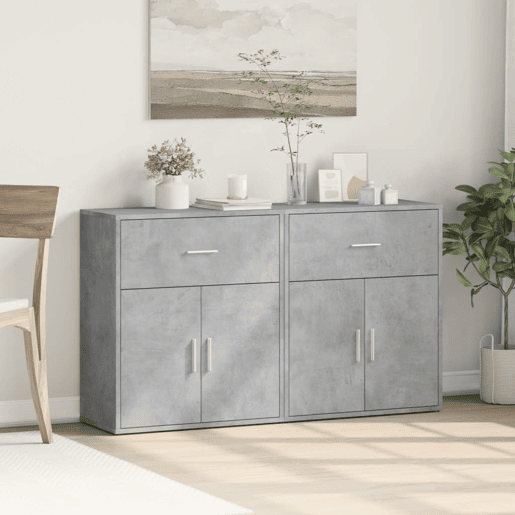 Aparadores - Bufetes - Móveis de apoio 2 pcs 60x31x70 cm derivados madeira cinzento cimento pt3834