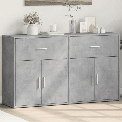 Aparadores - Bufetes - Móveis de apoio 2 pcs 60x31x70 cm derivados madeira cinzento cimento pt3834