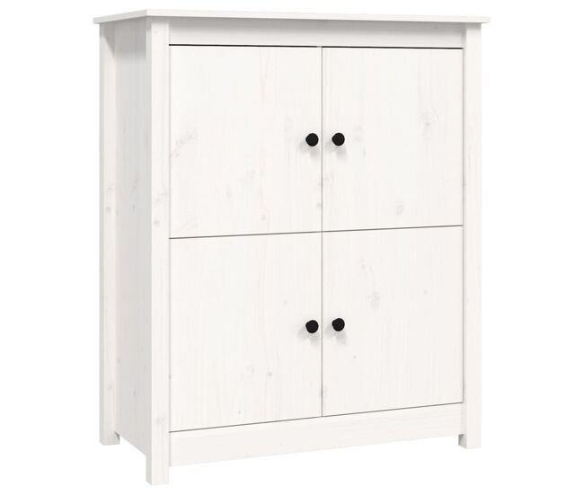 Aparador - mueble de almacenamiento de madera maciza de pino blanco 83x41,5x100 cm es3955