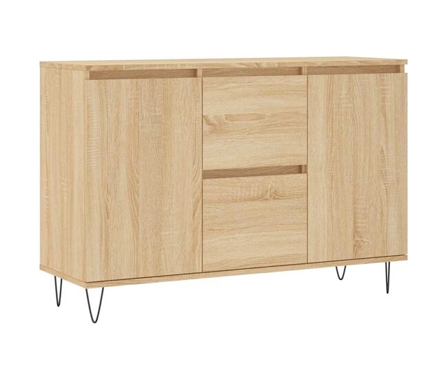 Aparador - mueble de almacenamiento de madera de ingeniería roble sonoma 101,5x35x70 cm es3722