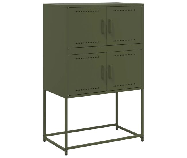 Aparador - mueble de almacenamiento de acero verde oliva 68,5x38,5x107 cm es2389