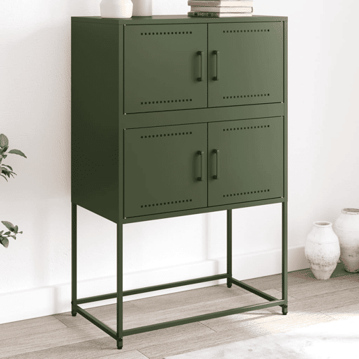 Aparador - Bufete - Móvei de apoio 68,5x38,5x107 cm aço verde azeitona pt2389