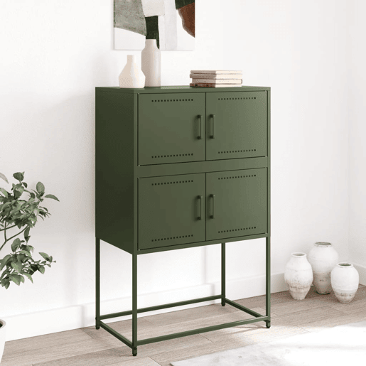 Aparador - Bufete - Móvei de apoio 68,5x38,5x107 cm aço verde azeitona pt2389