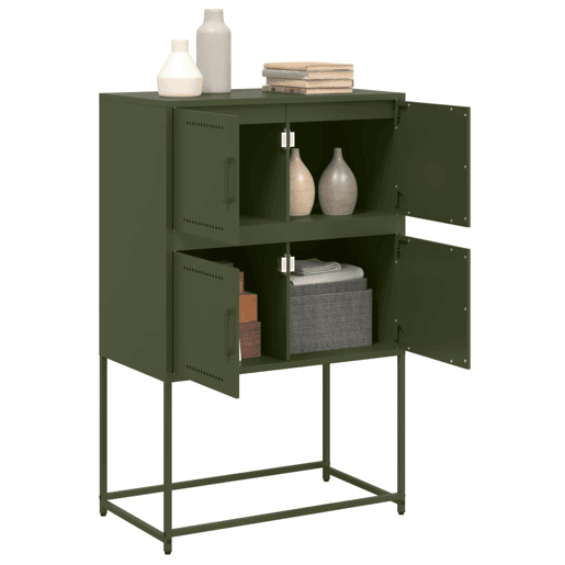 Aparador - Bufete - Móvei de apoio 68,5x38,5x107 cm aço verde azeitona pt2389