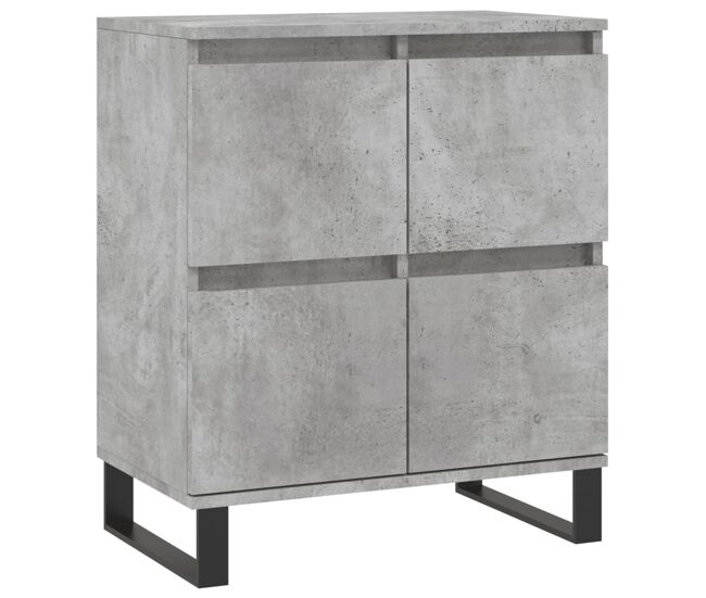 Aparador - mueble de almacenamiento de madera contrachapada gris hormigón 60x35x70 cm es2812
