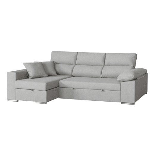 Sofá-cama de 3 lugares com chaise longue à esquerda, modelo Milano, 260x98x98 cm