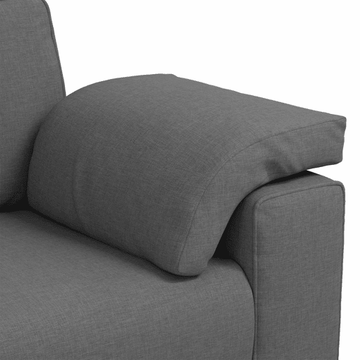 vidaXL Sofá 3 pcs Cinza Escuro Tecido de mistura de linho