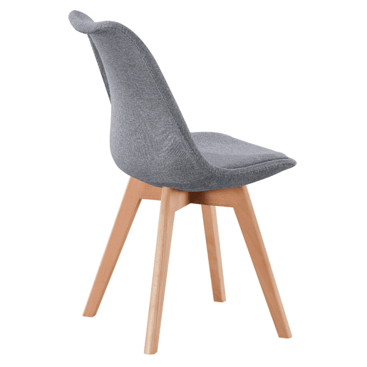 Conjunto de 4 cadeiras de jantar estofadas para cozinha, tecido estilo bistrô, cinza, 48x84x54 cm