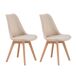 Pack 2 sillas comedor Bistro tapizadas patas haya roble Pack 2 sillas comedor Bistro tapizadas patas haya roble Beige