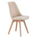 Pack 2 sillas comedor Bistro tapizadas patas haya roble Pack 2 sillas comedor Bistro tapizadas patas haya roble Beige