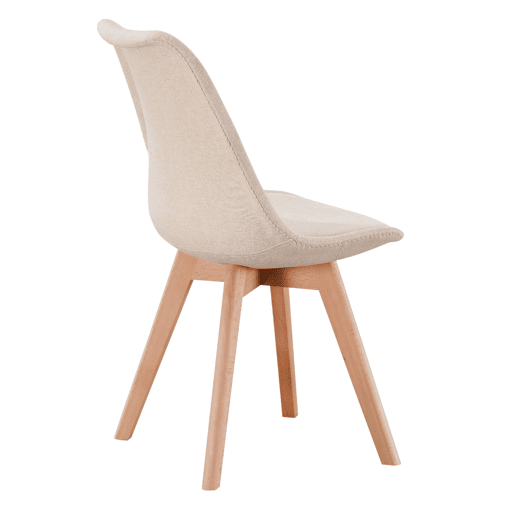 Conjunto de 2 cadeiras de jantar estilo bistrô, estofadas, com encosto em tecido, bege, 48x84x54 cm