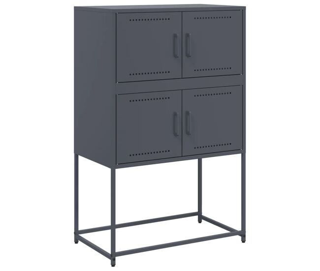 Aparador - mueble de almacenamiento de acero gris antracita 68,5x38,5x107 cm es2243