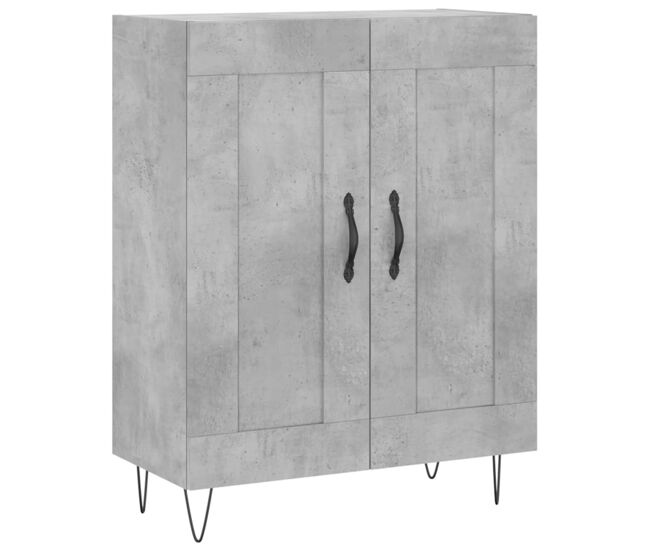 Aparador - mueble de almacenamiento de madera de ingeniería gris hormigón 69,5x34x90 cm es3353