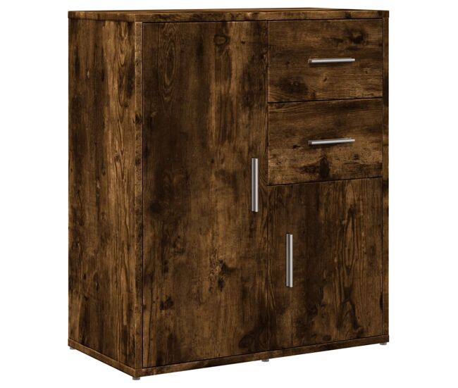 Aparador - mueble de almacenamiento de madera de ingeniería roble ahumado 60x31x70 cm es3603