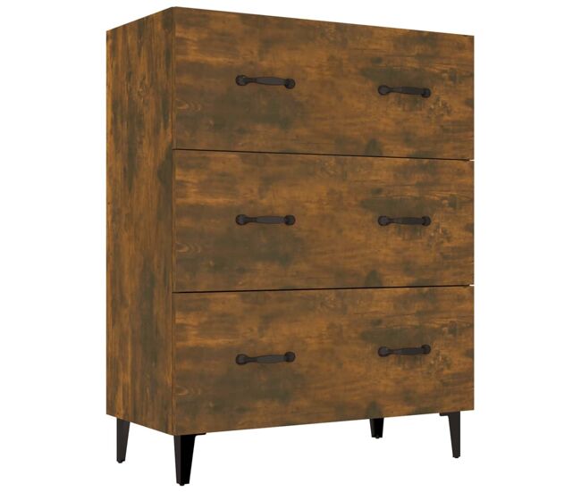 Aparador - mueble de almacenamiento de madera de ingeniería roble ahumado 69,5x34x90 cm es3613
