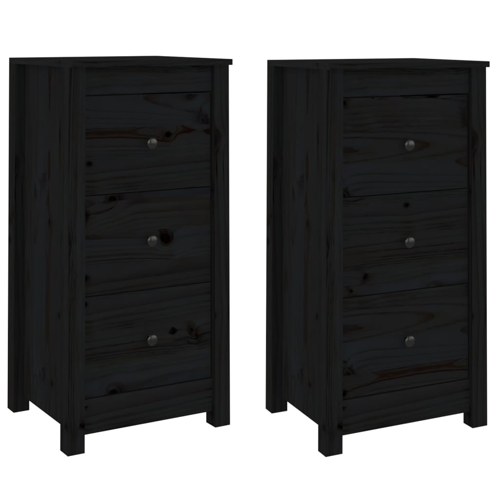 Aparador - Mueble de almacenamiento 2 uds 40 Negro
