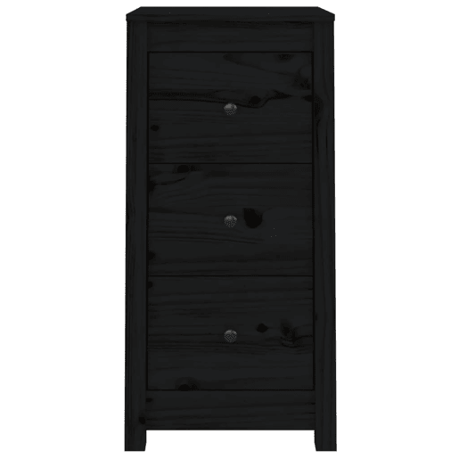 Aparadores - Bufetes - Móveis de apoio 2 pcs 40x35x80 cm madeira de pinho maciça preto pt5251