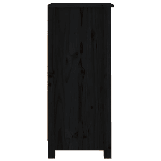 Aparadores - Bufetes - Móveis de apoio 2 pcs 40x35x80 cm madeira de pinho maciça preto pt5251