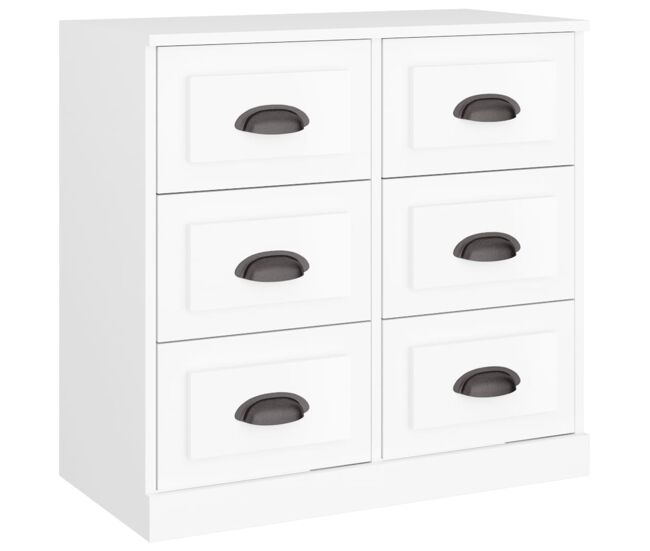 Aparador - mueble de almacenamiento de madera contrachapada blanco 70x35,5x67,5 cm es2515