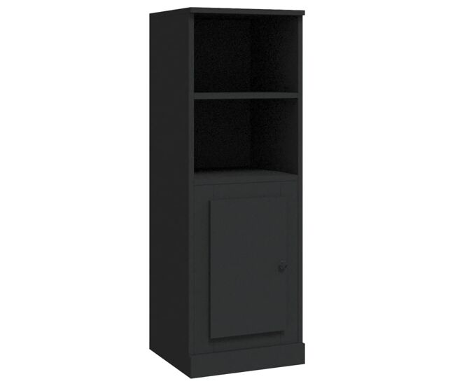Aparador alto - mueble de almacenamiento madera contrachapada negro 36x35,5x103,5 cm es1154