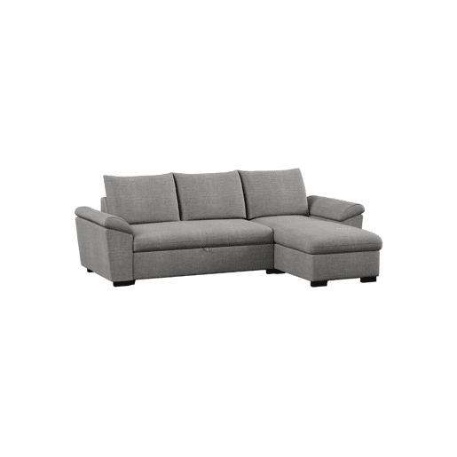 Sofá-Cama 3 Lugares BUDWING Lorenzo Cinzento + Chaise com Arrumação + Braço Tipo Sesta (248,5 x 157 x 89 cm u2013 Reversível Lado EsquerdoDireito)