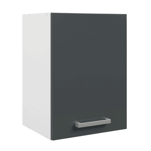 Armário de cozinha suspenso, armário de parede com 1 porta, cinza brilhante e branco, 40x55x33 cm Armário de cozinha suspenso, armário de parede com 1 porta, cinza brilhante e branco, 40x55x33 cm