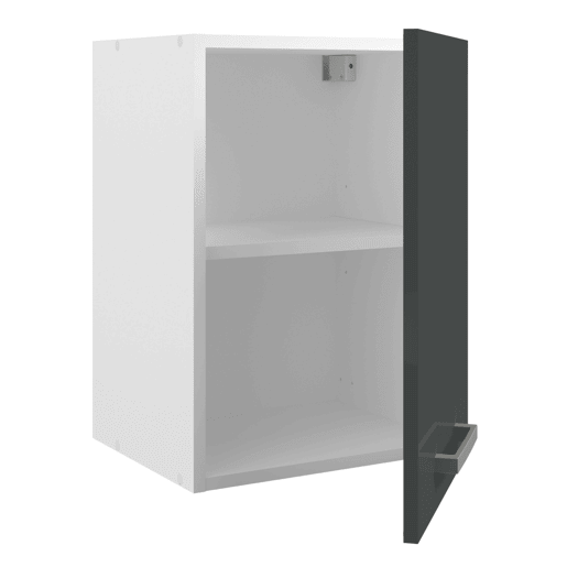 Armário de cozinha suspenso, armário de parede com 1 porta, cinza brilhante e branco, 40x55x33 cm Armário de cozinha suspenso, armário de parede com 1 porta, cinza brilhante e branco, 40x55x33 cm