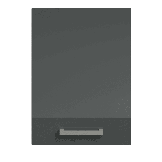 Armário de cozinha suspenso, armário de parede com 1 porta, cinza brilhante e branco, 40x55x33 cm Armário de cozinha suspenso, armário de parede com 1 porta, cinza brilhante e branco, 40x55x33 cm