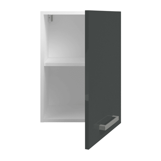 Armário de cozinha suspenso, armário de parede com 1 porta, cinza brilhante e branco, 40x55x33 cm Armário de cozinha suspenso, armário de parede com 1 porta, cinza brilhante e branco, 40x55x33 cm