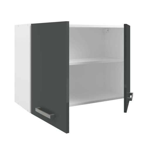 Armário de cozinha suspenso, escorredor de louça de parede com duas portas, branco e cinza brilhante, 80x55x33 cm Armário de cozinha suspenso, escorredor de louça de parede com duas portas, branco e cinza brilhante, 80x55x33 cm