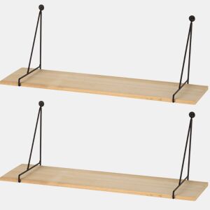 Max Home Conjunto de 2 prateleiras suspensas de madeira para parede 50x14,5x20 cm