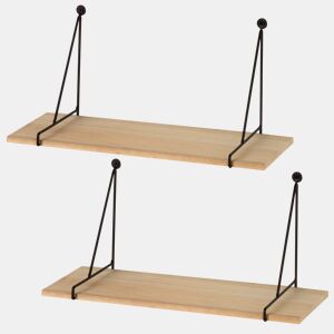 Max Home Conjunto 2 Prateleiras de parede suspensas em madeira 40x14,5x20 cm