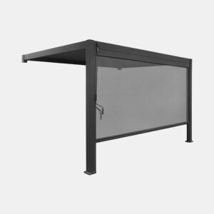 Pérgola bioclimática de alumínio encostada 3x4m + 1 estore 4m , Triomphe 3x4m + acessório, Antracite, 391x301x250 cm