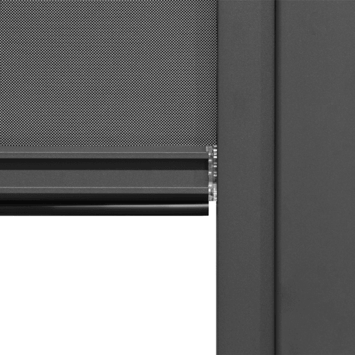 Pérgola bioclimática de alumínio encostada 3x4m + 1 estore 4m Antracite - 391x301x250 cm