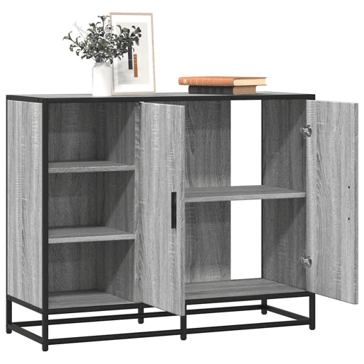 Aparador - Bufete - Móvei de apoio 92x35x76 cm derivados de madeira cinzento sonoma pt3483