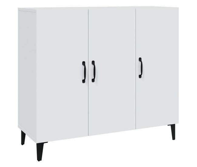 Aparador - mueble de almacenamiento de madera de ingeniería blanco 90x34x80 cm es3212