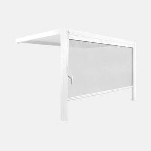 Pérgola bioclimática de alumínio encostada 3x4m + 1 estore 4m , Triomphe 3x4m + acessório, Branco, 288x26x12.5 cm